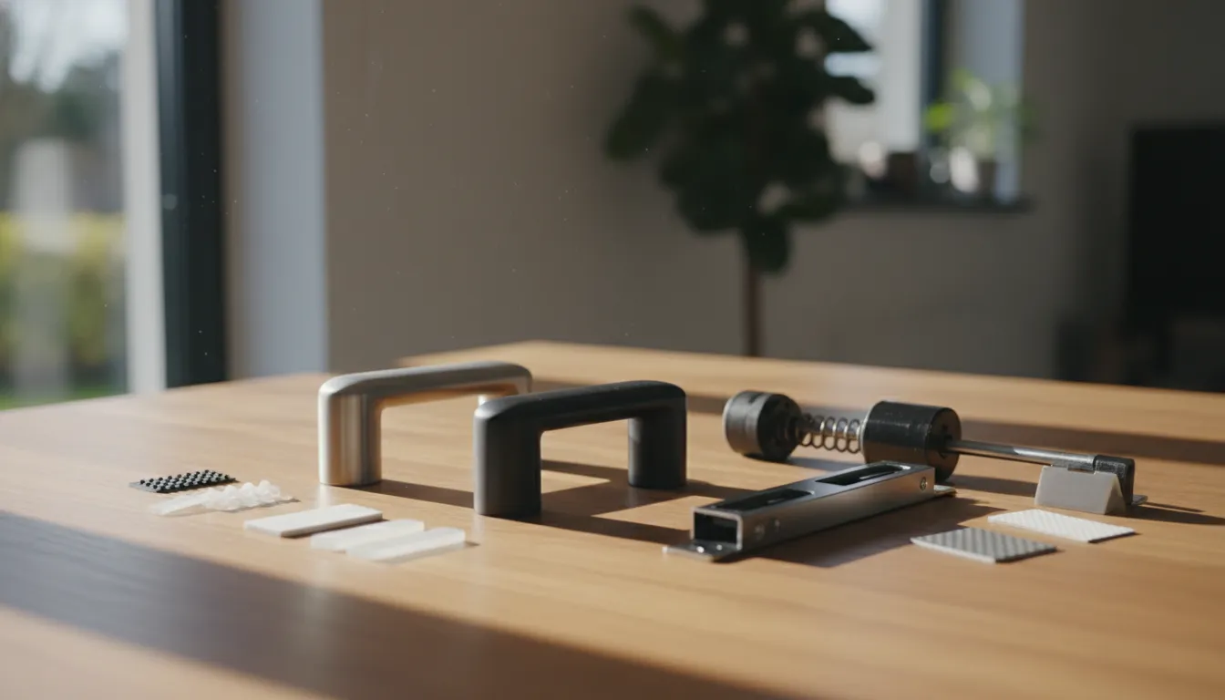 Mânere, amortizor și sisteme de frânare moderne pentru uși glisante de interior